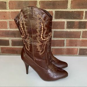 Ellie western high heel mid calf boots size US 9. In great condition